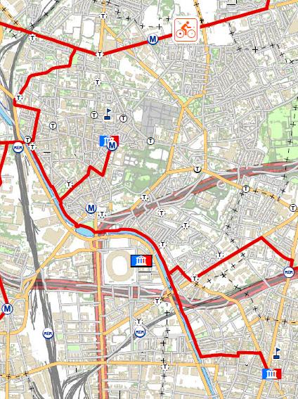 Trajet Fête du Vélo 2013