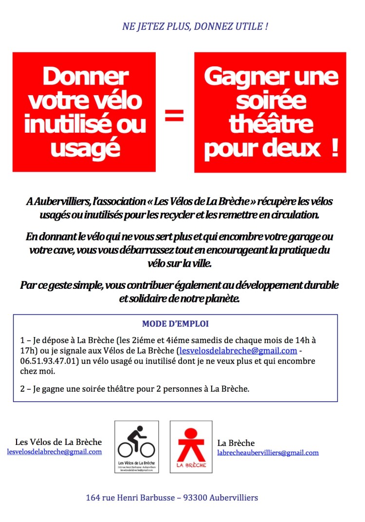 Tract recyclage vélo