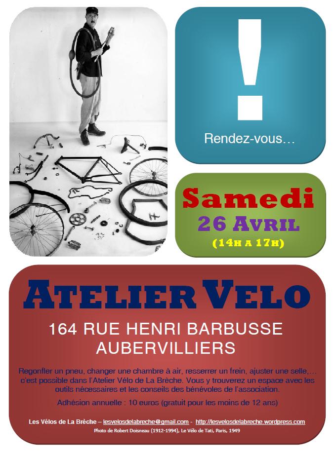Affiche Atelier Vélo Avril 2014