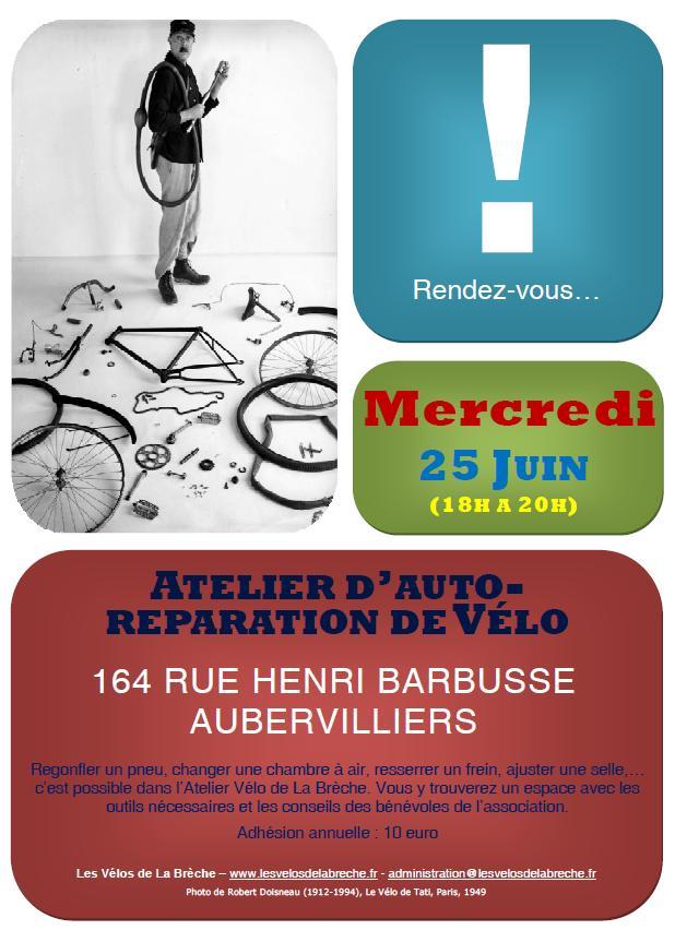 Affiche Atelier Vélo Juin 2014