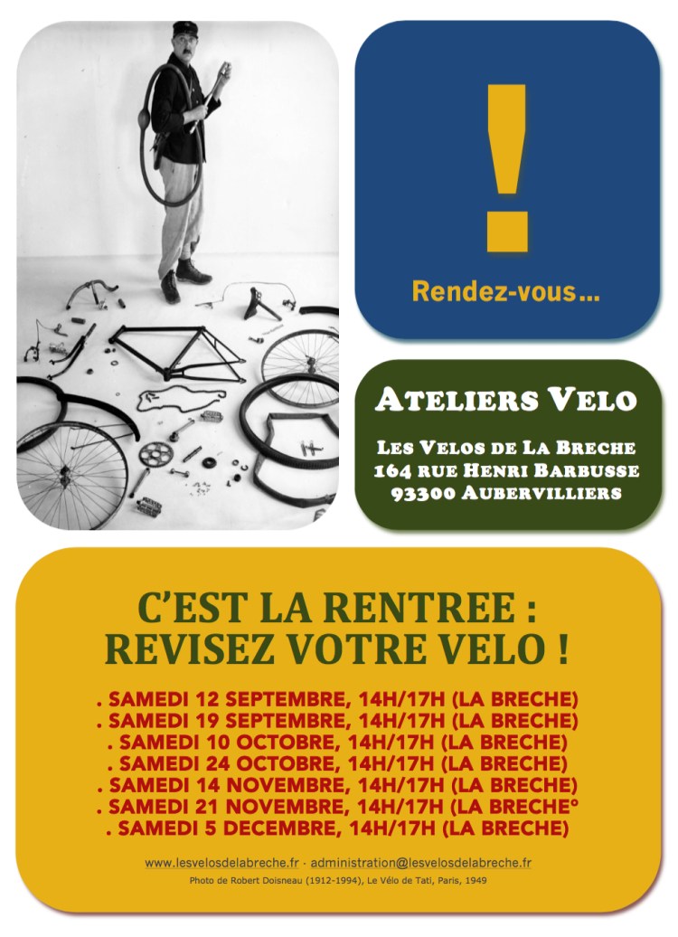 Affiche Atelier Vélo septembre-décembre 2015